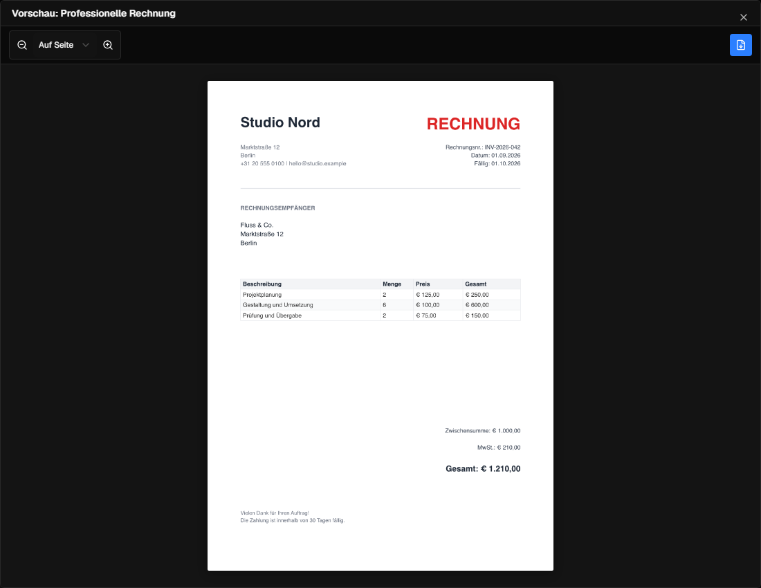 InkSmith PDF Vorschaufenster